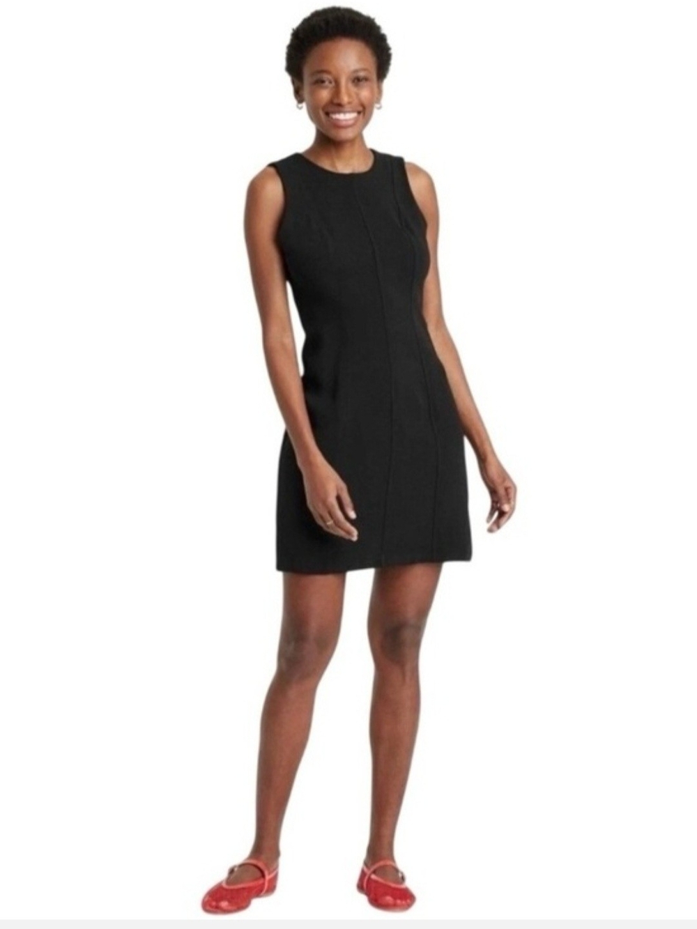 A New Day Classic Sleeveless Black Shift Dress Size 6